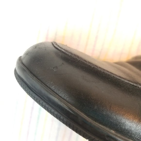 Men\'s Prada Black Leather Penny Loafers Size 8 Rubber Comfort Sole 4D 1359 Italy main image 6